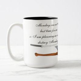 Café Em Dois Tons Diga NÃO à caneca de segunda-feira