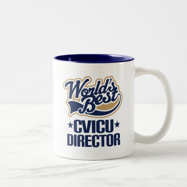 Café Em Dois Tons Diretor Apreciação Presente Caneca de CVICU (Direita)
