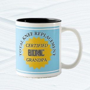 Café Em Dois Tons Diversão! Caneca de Substituição de Joelho Biónico