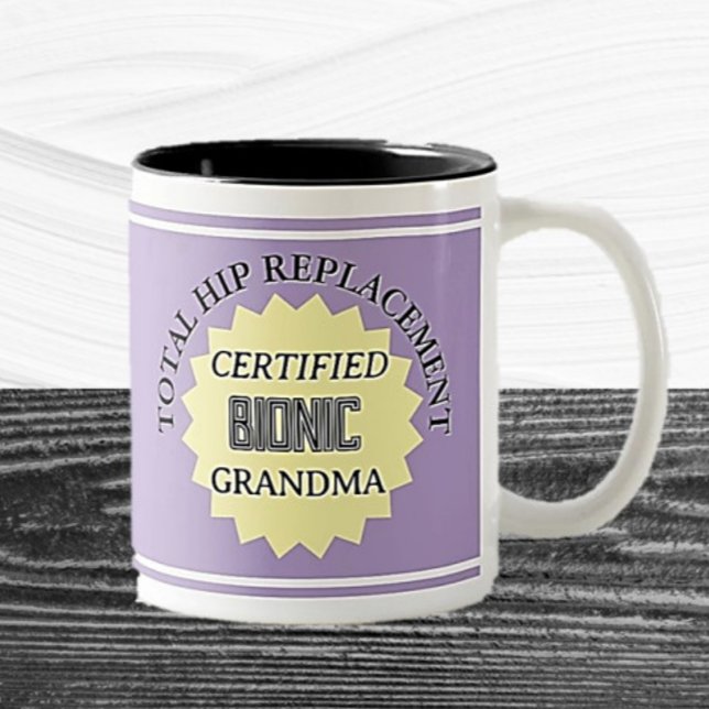 Café Em Dois Tons Diversão! Caneca de Substituição de Quadril Biônic (Criador carregado)