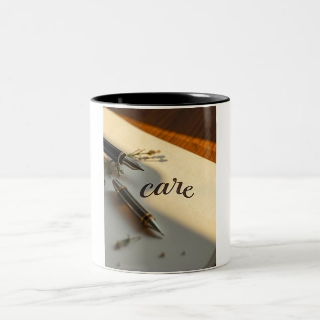 Café Em Dois Tons Dose de Prazer: Caneca de Bloco de Receitas e Cane (Centro)