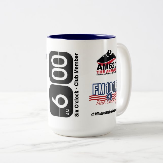 Café Em Dois Tons Duques Mostrar de Michael - caneca 15oz KGTL do (Frente Esquerda)