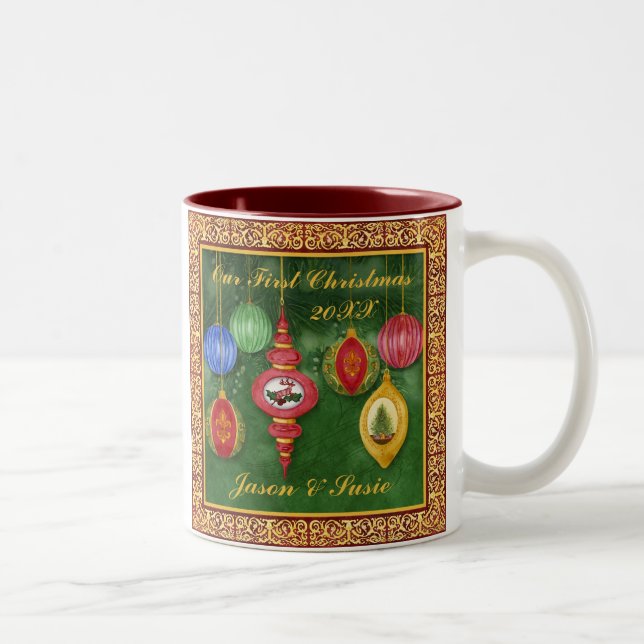 Café Em Dois Tons Enfeites de natal Clássico 1rua Caneca de Natal (Direita)