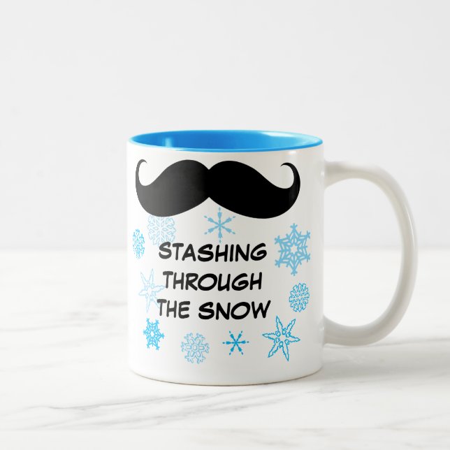 Café Em Dois Tons Engraçado atravessar a caneca de neve (Direita)