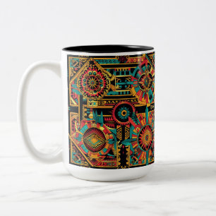 Café Em Dois Tons Espuma Cultural "Aztec Dream" 444 ml de caneca cer