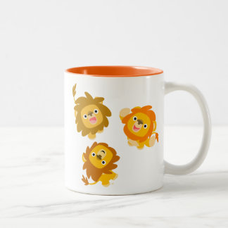 Café Em Dois Tons "Estamos Aqui!!" Caneca de Leões de Desenho Animad
