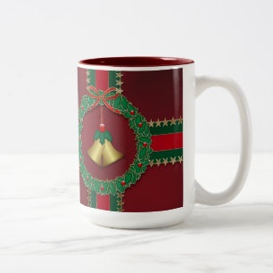 Café Em Dois Tons Estrelas e Strips - Caneca de Natal