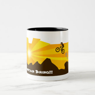 Café Em Dois Tons Eu adoro caneca de bicicleta de montanha
