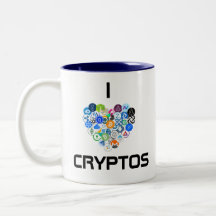 Eu amo a caneca de Cryptos