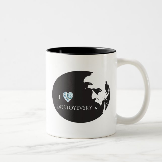 Café Em Dois Tons Eu amo a caneca de Dostoyevsky (Direita)