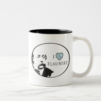 Café Em Dois Tons Eu amo a caneca de Flaubert