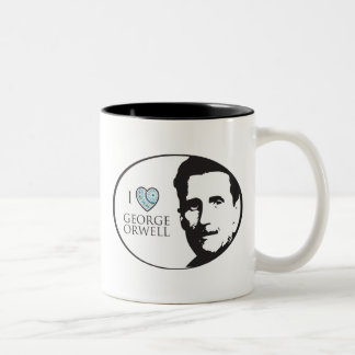 Café Em Dois Tons Eu amo a caneca de George Orwell