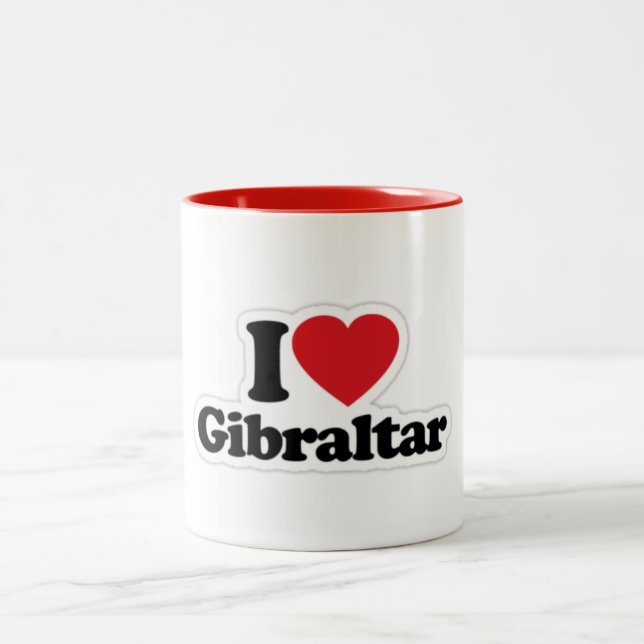 Café Em Dois Tons Eu amo a caneca de Gibraltar (Centro)
