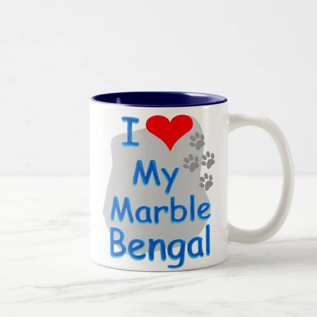 Café Em Dois Tons Eu amo a caneca de mármore de Bengal (Direita)