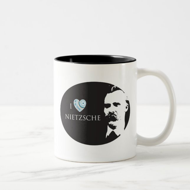 Café Em Dois Tons Eu amo a caneca de Nietzsche (Direita)