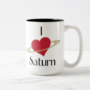 Café Em Dois Tons Eu amo a caneca de Saturno