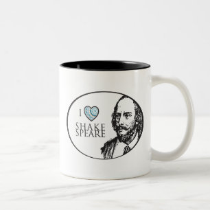 Café Em Dois Tons Eu amo a caneca de Shakespeare