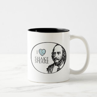 Café Em Dois Tons Eu amo a caneca de Shakespeare