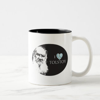 Café Em Dois Tons Eu amo a caneca de Tolstoy
