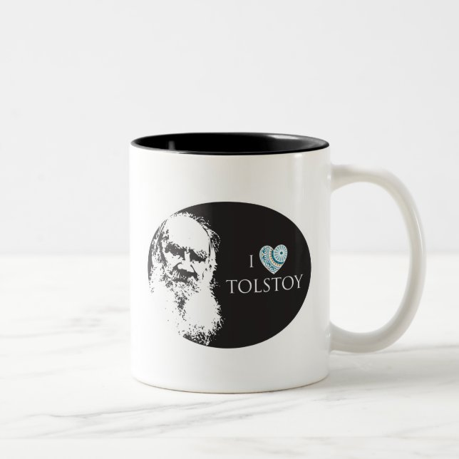 Café Em Dois Tons Eu amo a caneca de Tolstoy (Direita)