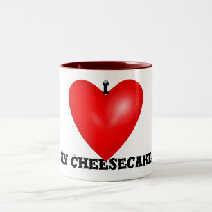 Café Em Dois Tons Eu Amo Minha Caneca De Cheesecake
