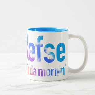 Café Em Dois Tons Eu amo o cheiro da Dinamarca de Lefse na caneca da