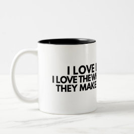 Café Em Dois Tons Eu Amo Prazos Ruído Sibilante Caneca de Escritório