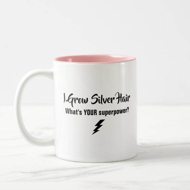 Café Em Dois Tons Eu cresço a caneca de prata do cabelo (Esquerda)