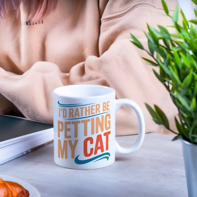 Café Em Dois Tons Eu Preferencialmente De Pegar Minha Caneca De Gato (Criador carregado)