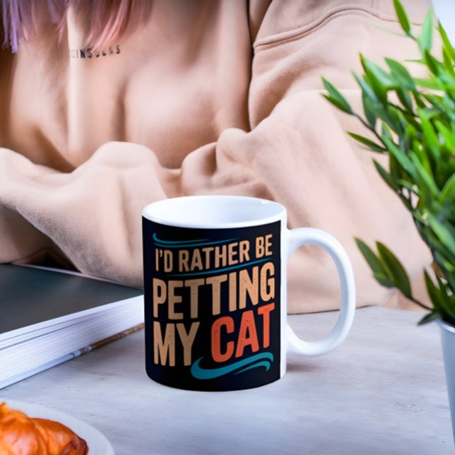 Café Em Dois Tons Eu Preferencialmente De Pegar Minha Caneca De Gato (Criador carregado)