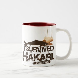 Café Em Dois Tons Eu sobrevivi à caneca de Hákarl