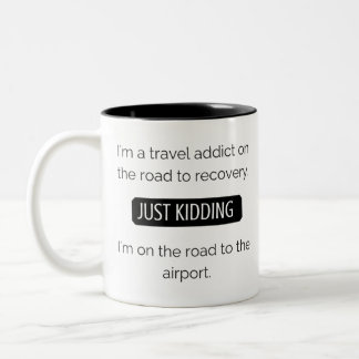 Café Em Dois Tons Eu sou um viciado do viagem caneca de 325 ml