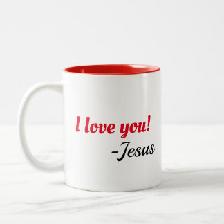 Café Em Dois Tons Eu te amo! Caneca de Jesus