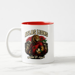 Café Em Dois Tons Fã dos Leões do Atlas de Marrocos Caneca Vintage