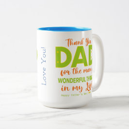 Café Em Dois Tons ✨Feliz Dia dos Pais Obrigado Papai Caneca de Duas