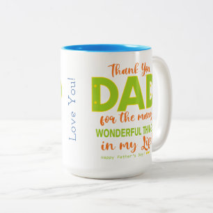 Café Em Dois Tons ✨Feliz Dia dos Pais Obrigado Papai Caneca de Duas