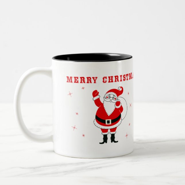 Café Em Dois Tons Feliz Natal & caneca de Krampus (Esquerda)