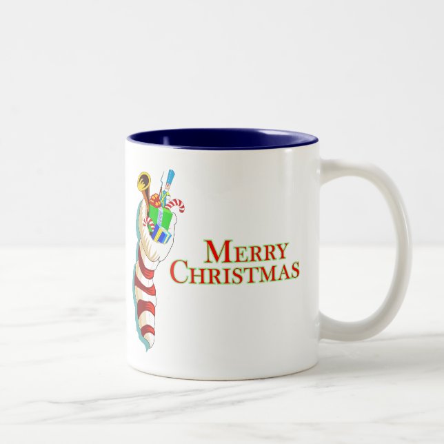 Café Em Dois Tons Feliz Natal Com A Caneca De Banho (Direita)
