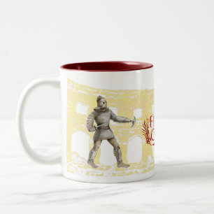 Café Em Dois Tons Ferrum e caneca dos gladiadores de Gloria