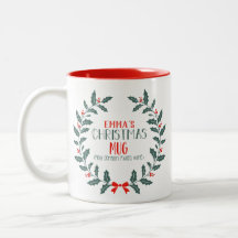 Festa de Natal, caneca festiva, com nome