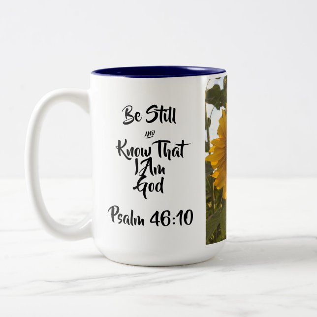 Café Em Dois Tons Fique quieto e saiba que eu sou Deus caneca de caf (Esquerda)