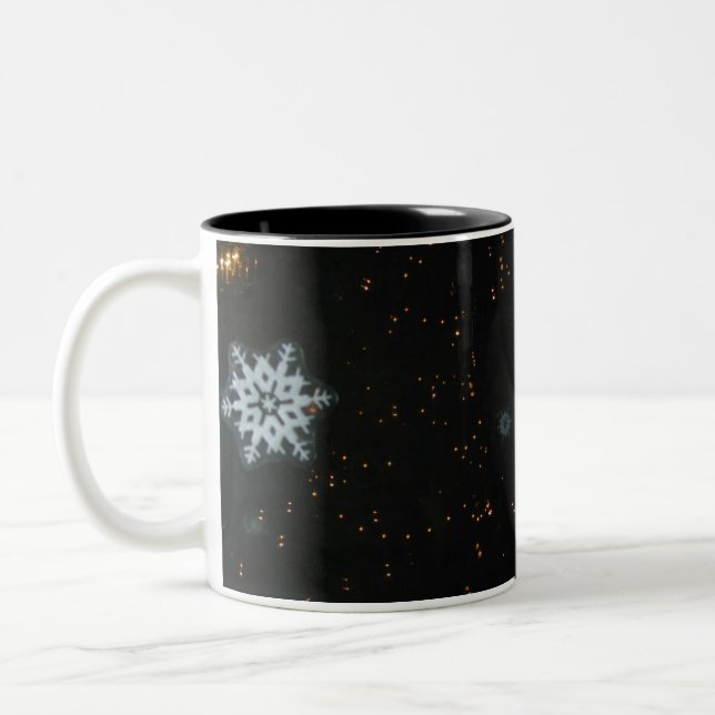 Café Em Dois Tons Flocos de neve e caneca de luzes (Esquerda)