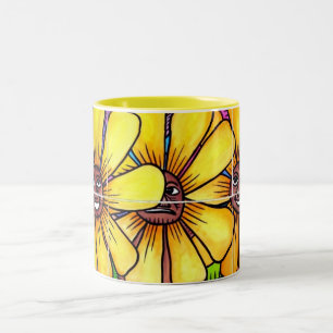 Café Em Dois Tons Flor de Sun e caneca 1 dos amigos