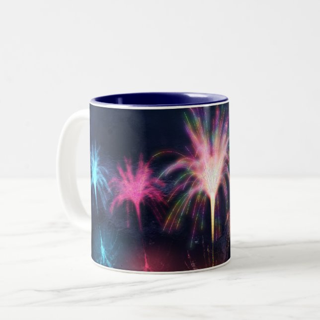 Café Em Dois Tons Fogo na caneca de água (Frente Esquerda)