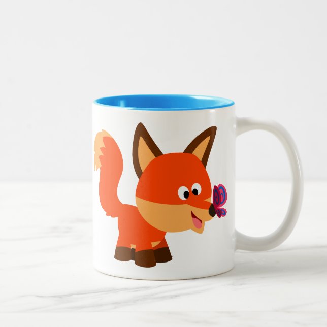 Café Em Dois Tons Fox E Caneca De Borboleta (Direita)