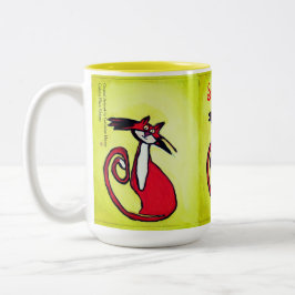 Café Em Dois Tons Gatinho macio - caneca de 15 onças