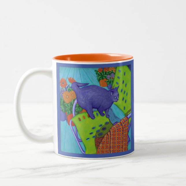 Café Em Dois Tons Gato numa caneca de cor quente (Esquerda)