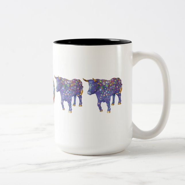 Café Em Dois Tons "Girando no VortOX" a caneca de 15 onças (Direita)