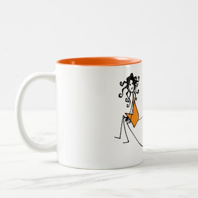 Café Em Dois Tons Gole de Faísca: Laranja - Loreen Ama Caneca (Esquerda)