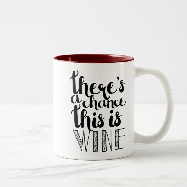 Café Em Dois Tons Há Uma Chance Caneca de Vinho (Direita)